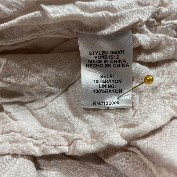 ENTRO Anthropologie Midi Dress Sleeveless Lace Ruffle Asymmetrical Womens M Pink - Picture 10 of 11